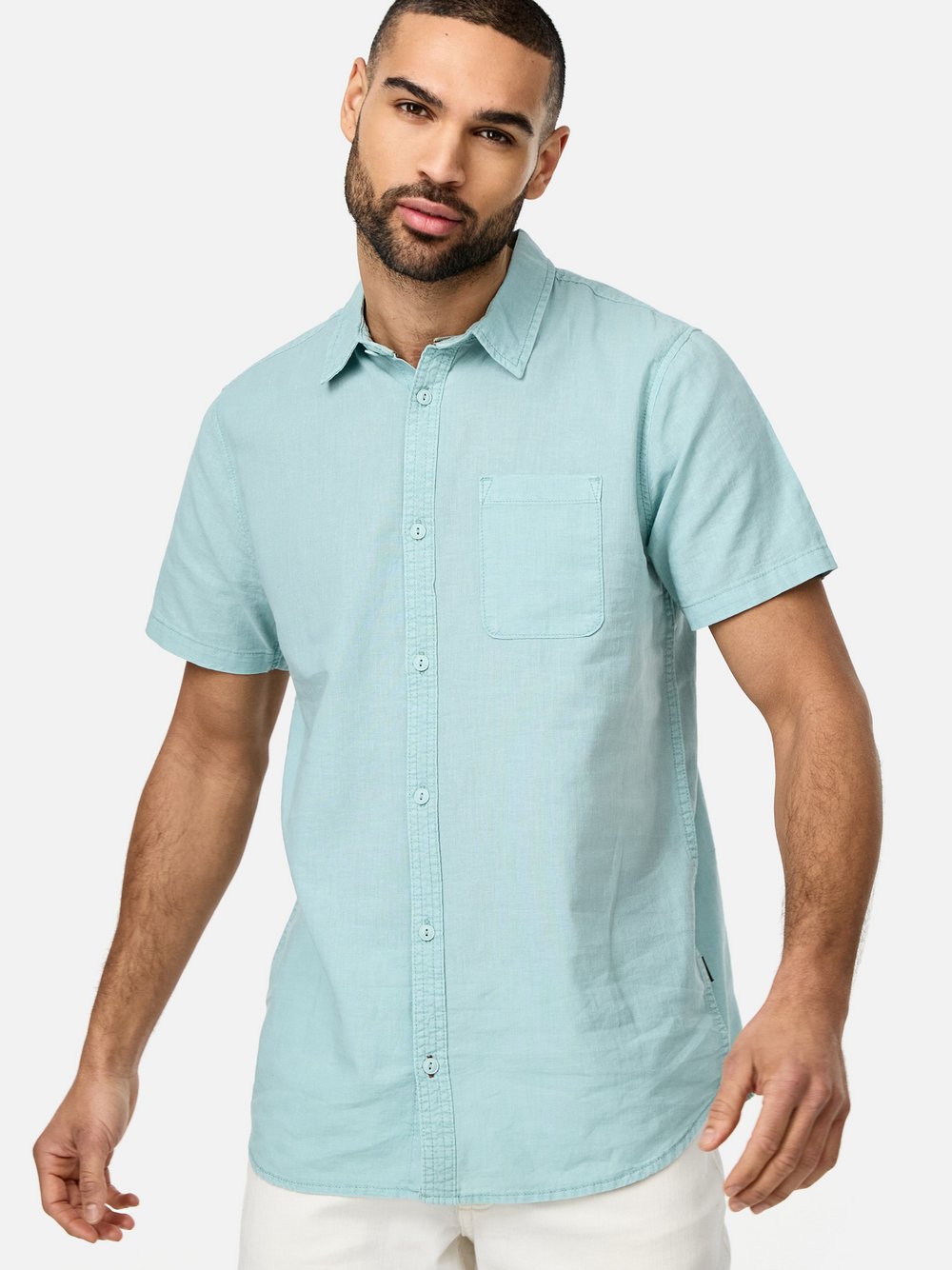 Indicode Hemd Kurzarm Herren Regular Fit Baumwolle blau, XXL