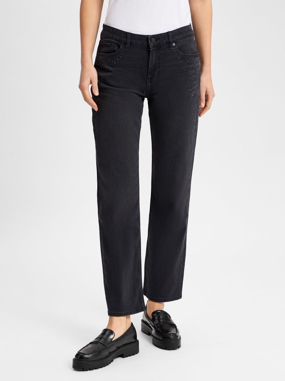 s.Oliver Straight Jeans Damen Baumwolle schwarz, 40-30