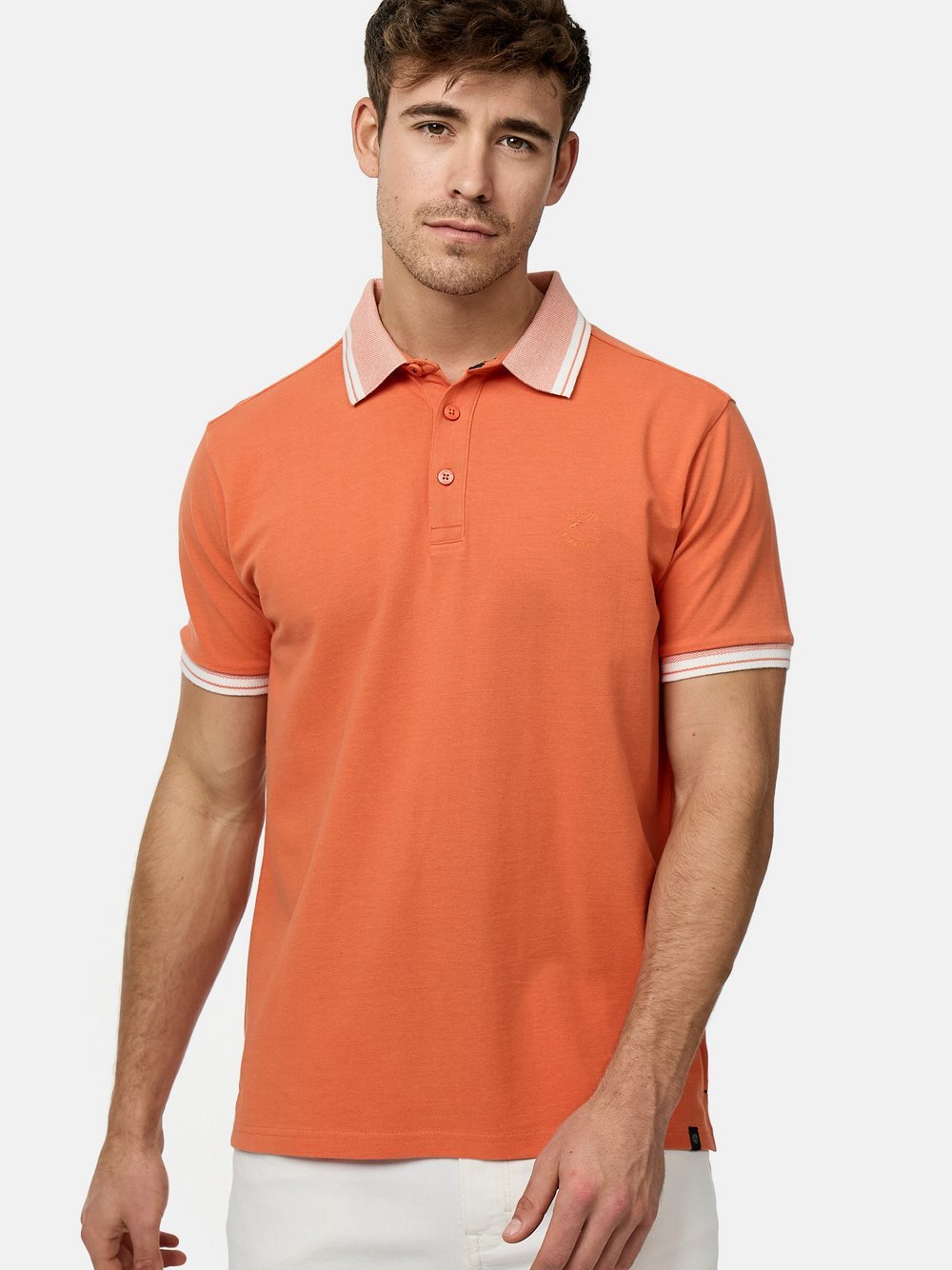 Indicode Poloshirt Herren Baumwolle orange, M