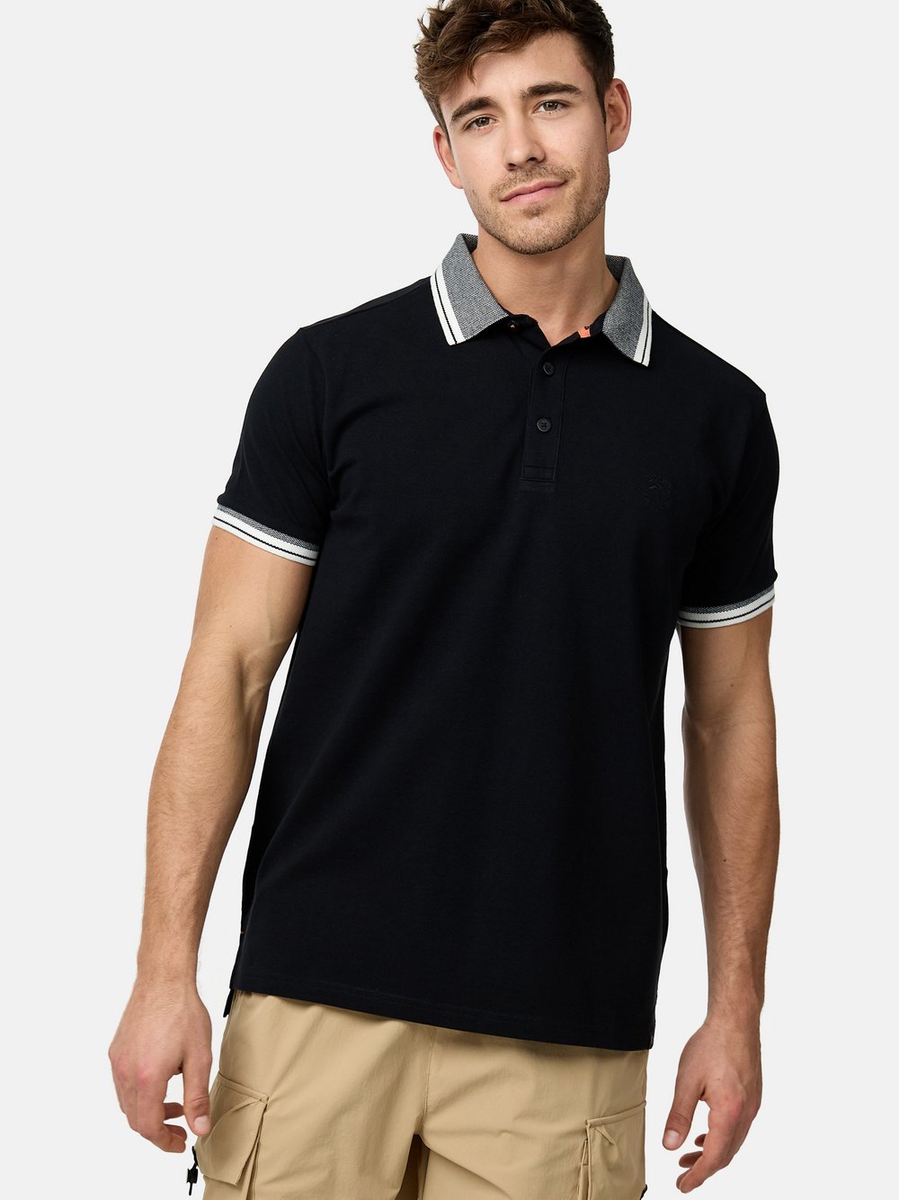 Indicode Poloshirt Herren Baumwolle schwarz, XL