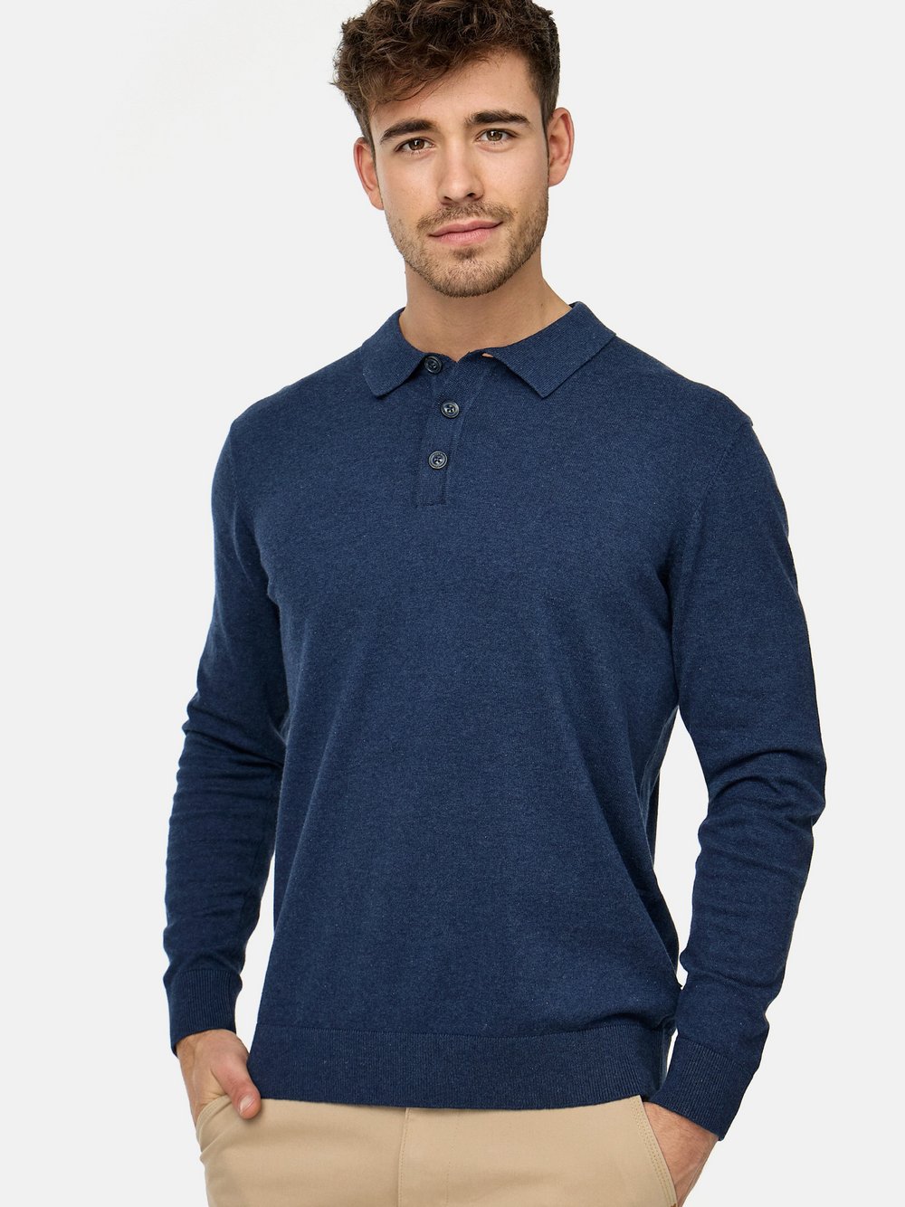 Indicode Strickpullover Herren Jersey blau, S