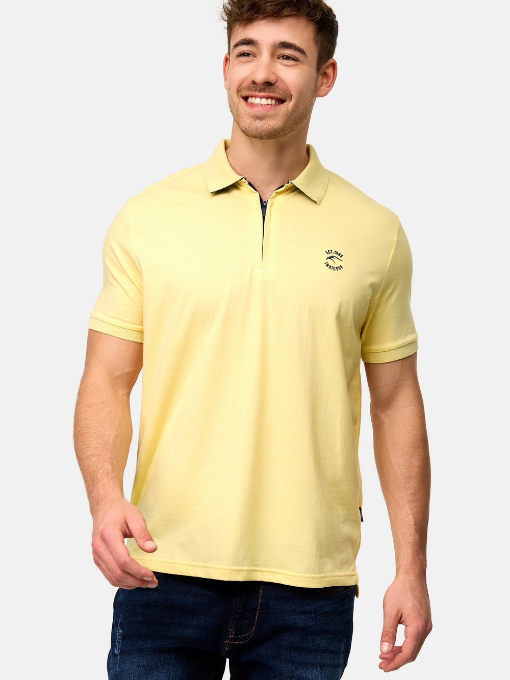 Indicode Poloshirt Herren Baumwolle gelb, S