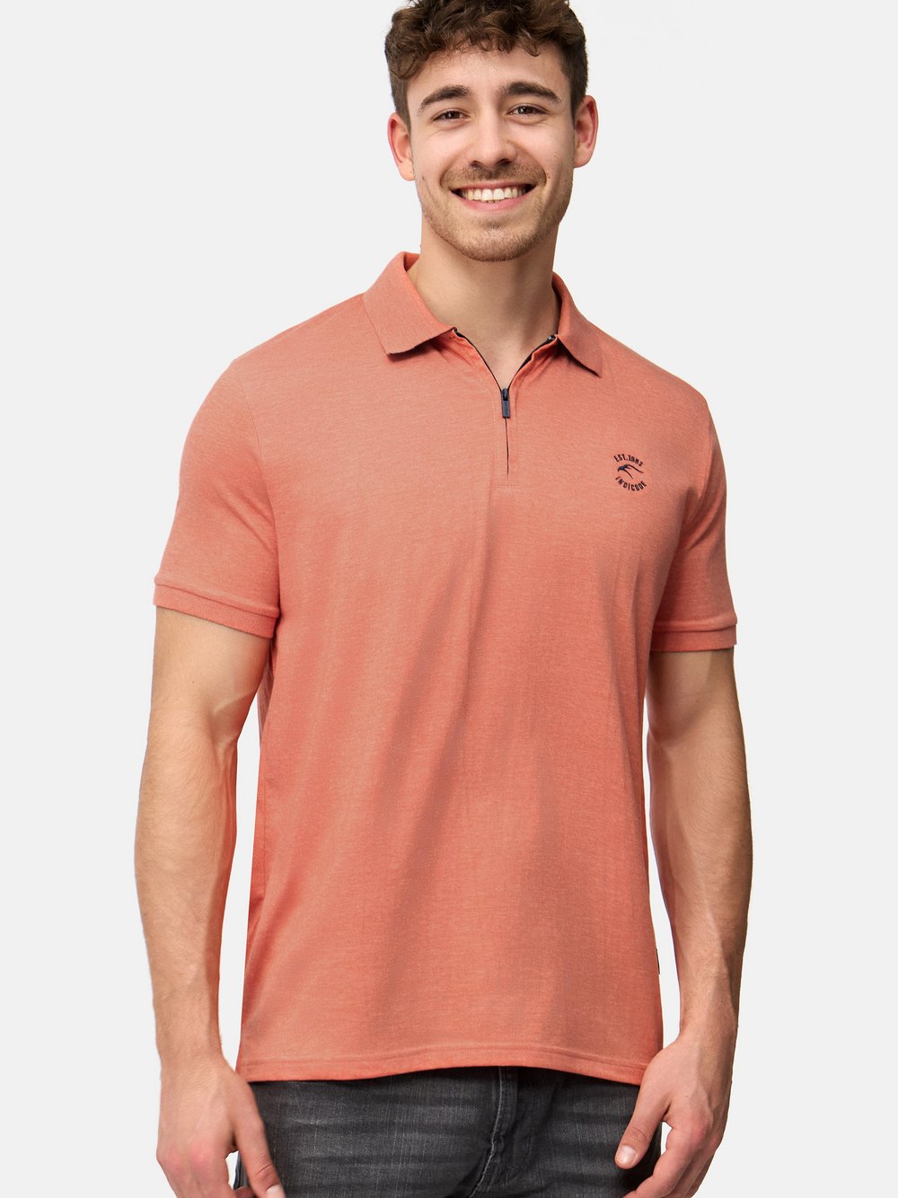 Indicode Poloshirt Herren Baumwolle orange, S