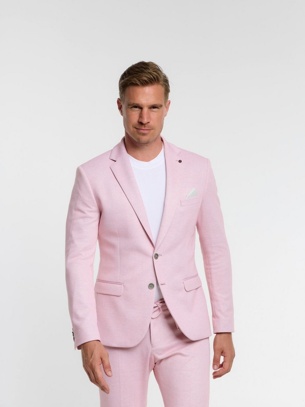 Zuitable Baukasten-Sakko Herren Slim Fit Jersey rosa, 56