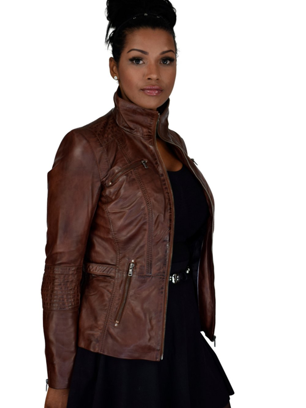 Thumbnail - CBL Lederjacke Damen braun, 44