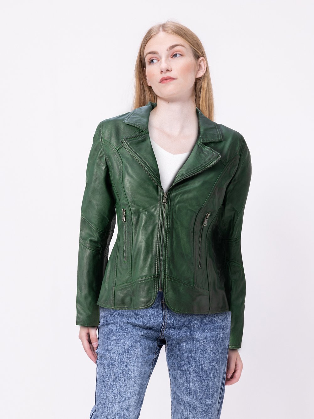 CBL Lederjacke Damen grün, 40