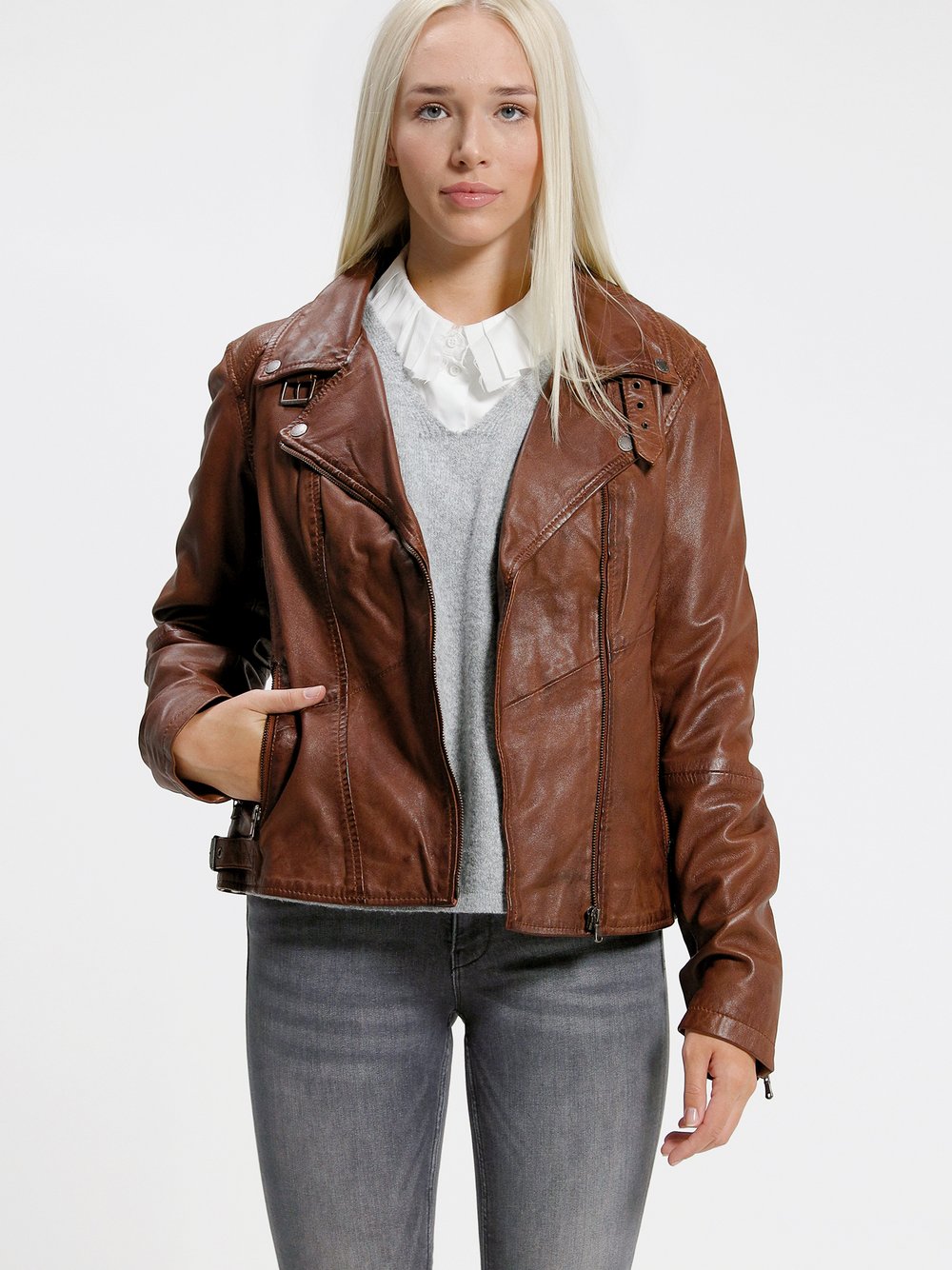 CBL Lederjacke Damen braun, 36