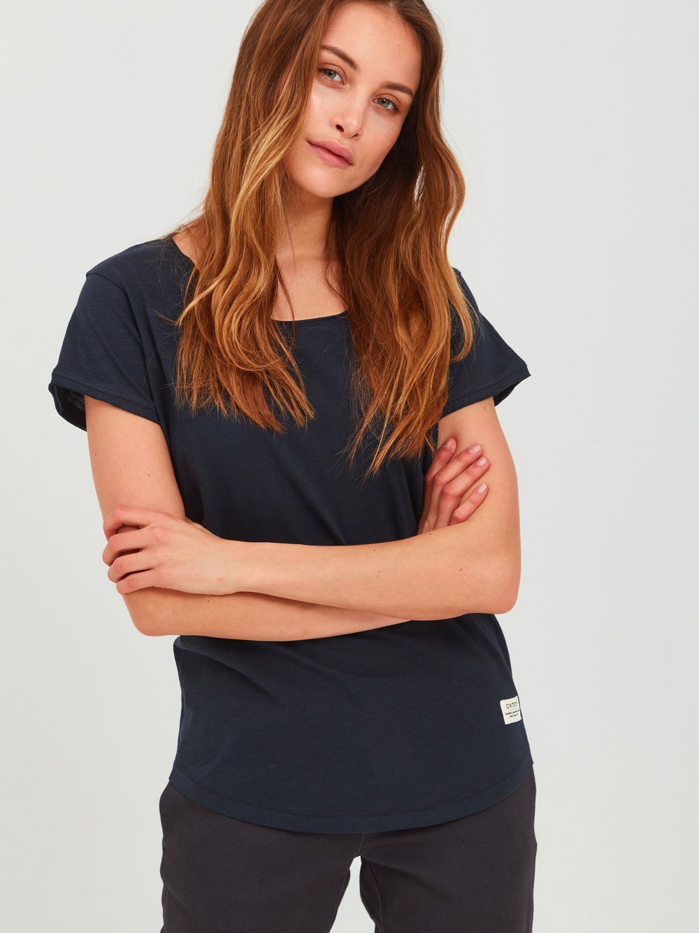 OXMO T-Shirt Damen Baumwolle blau, S