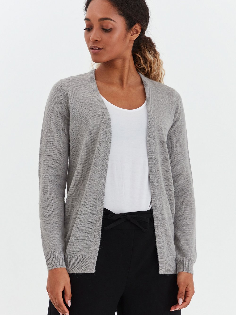 OXMO Strickjacke Damen grau gemustert, XS