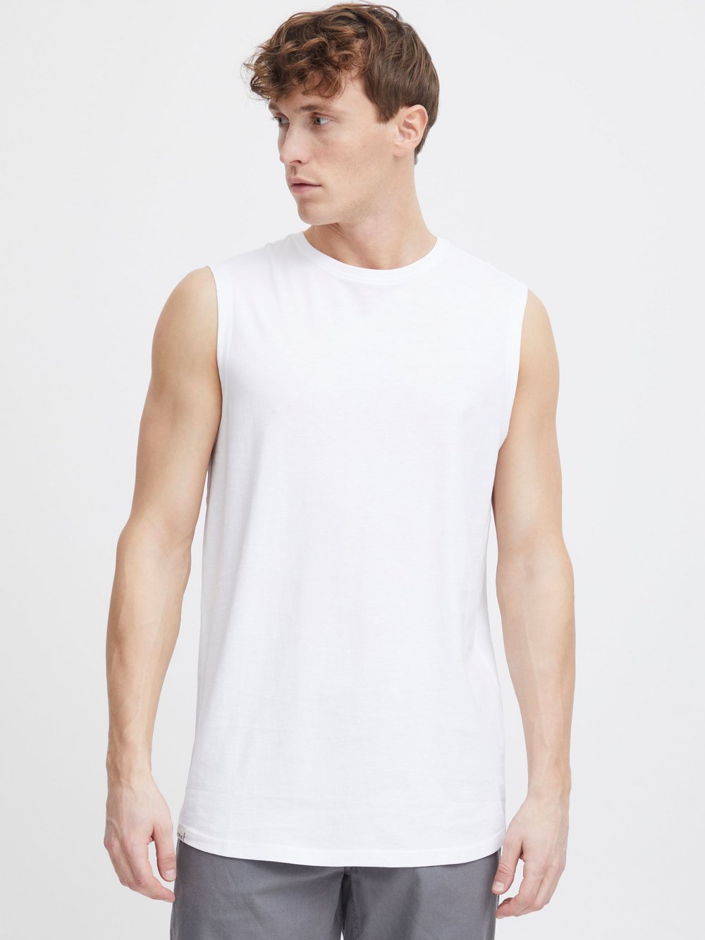 Solid Tank-Top Herren Baumwolle weiß, XXL