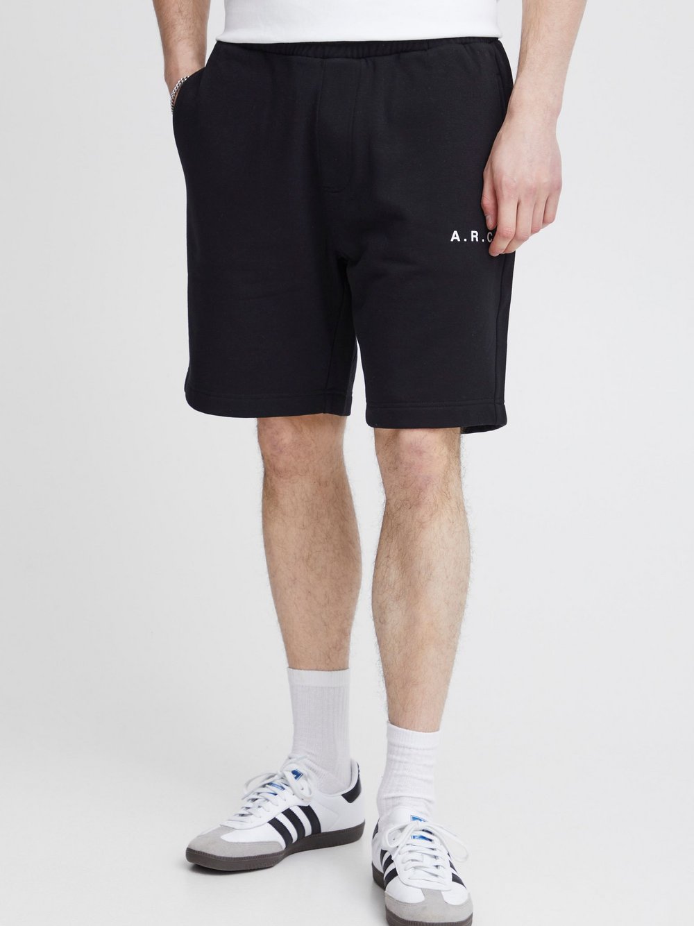 Solid Shorts Herren Baumwolle schwarz, XXXL