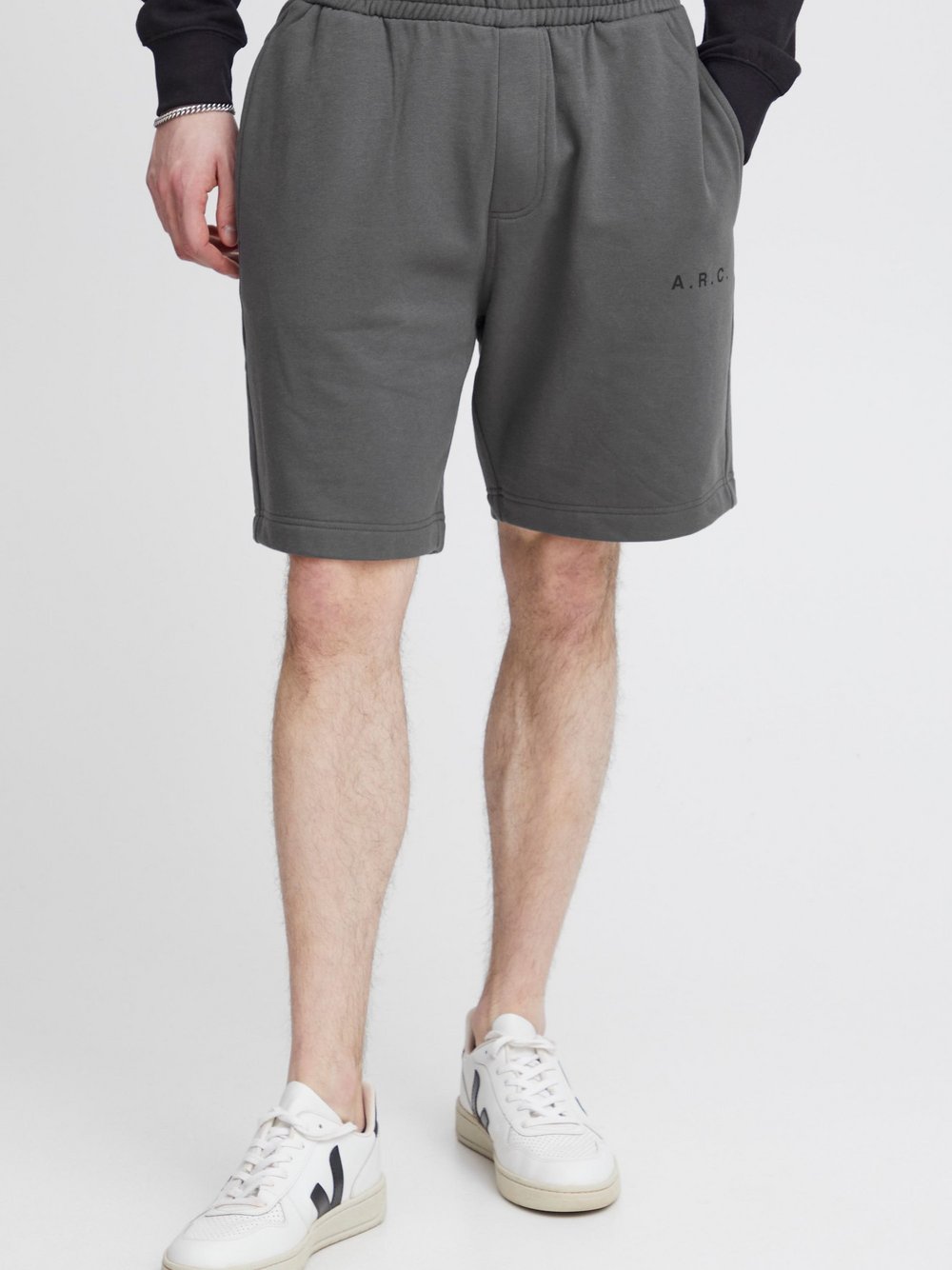 Solid Shorts Herren Baumwolle grau, M