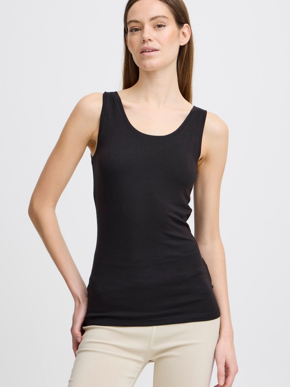 OXMO Top Damen Viskose schwarz, L