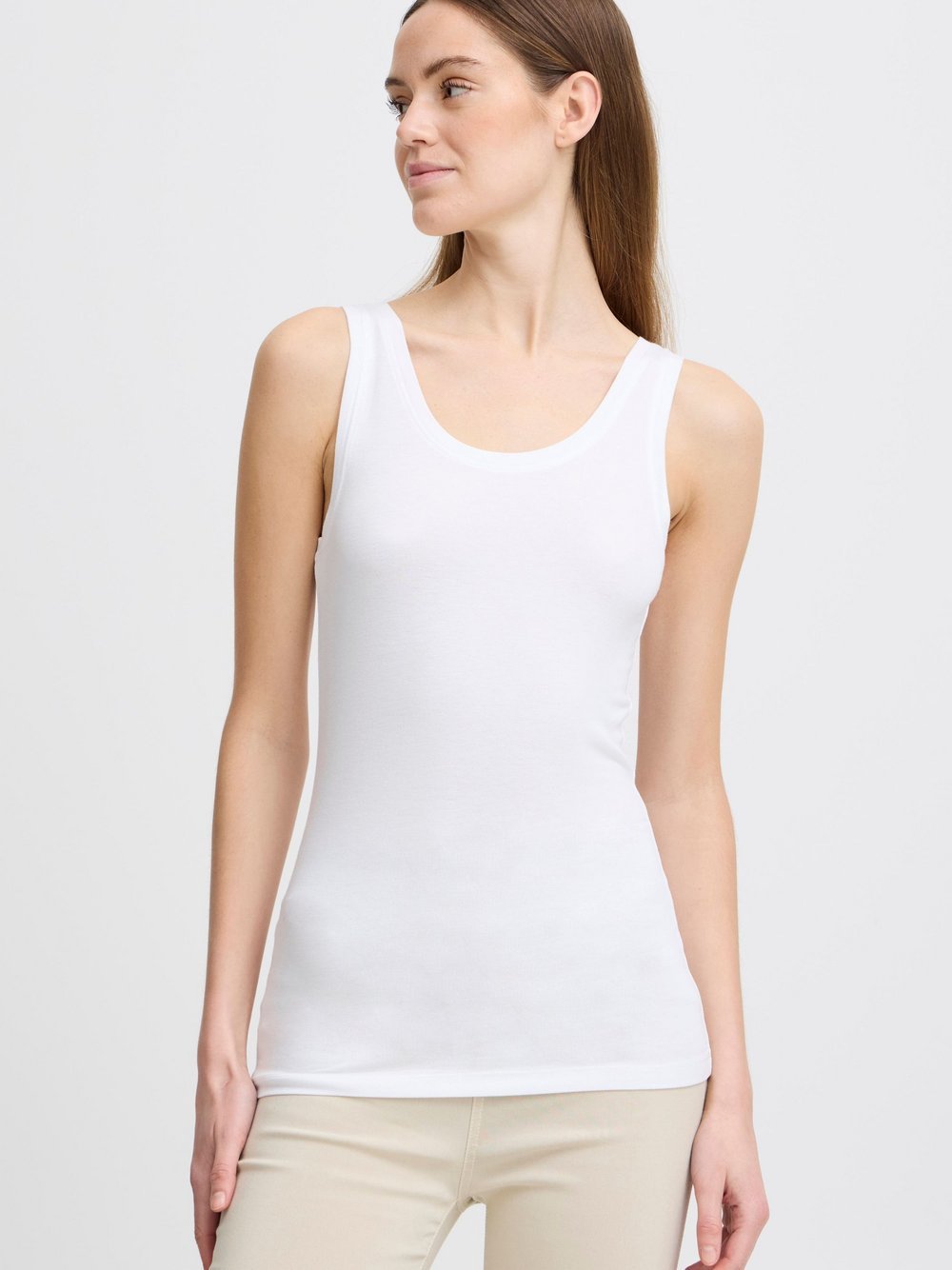 OXMO Top Damen Viskose weiß, XS