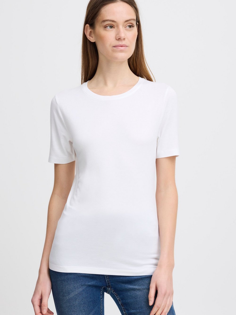 OXMO T-Shirt Damen Viskose weiß, XS