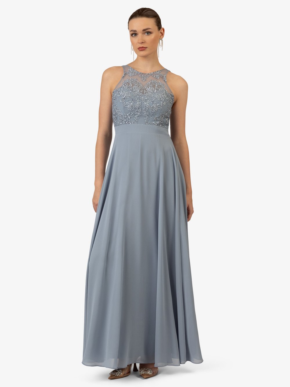 Kraimod Abendkleid Damen blau gemustert, 34