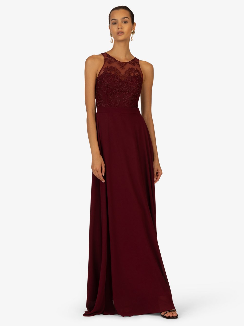 Kraimod Abendkleid Damen rot gemustert, 38