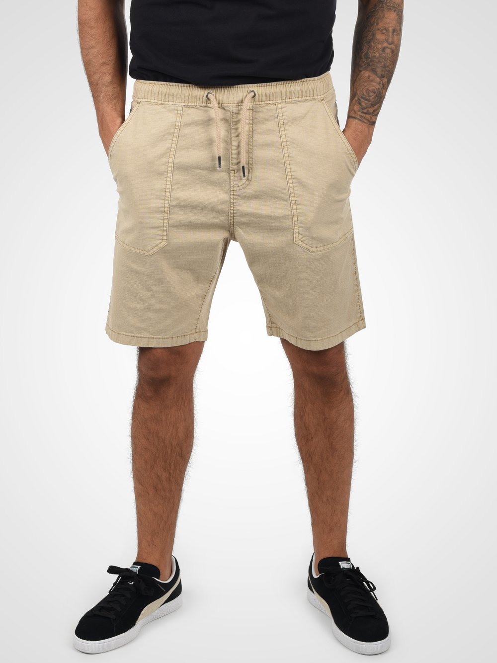 Indicode Shorts Herren Baumwolle weiß, M