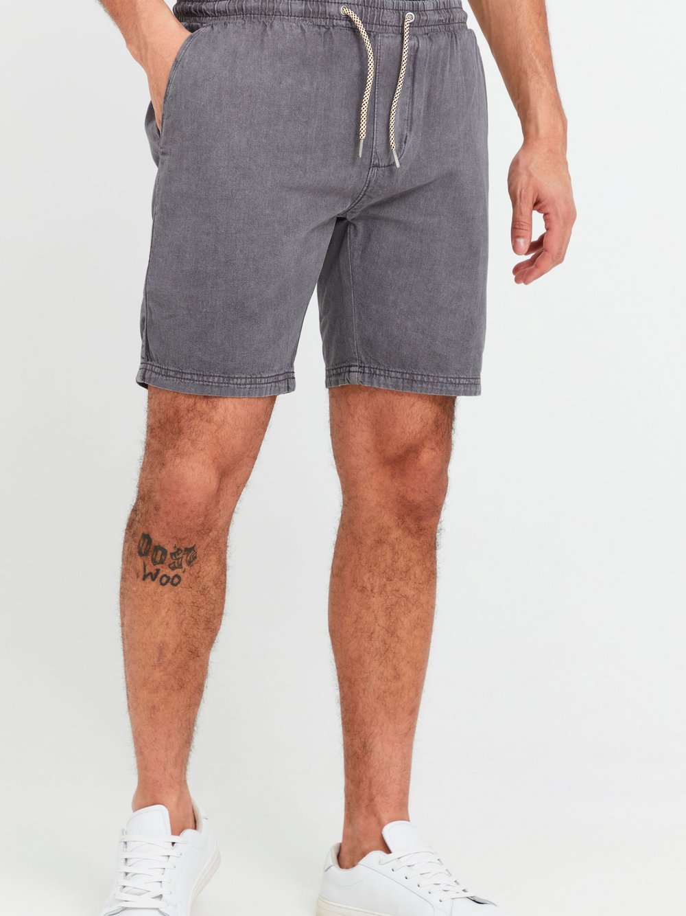 Indicode Shorts Herren Baumwolle grau, L