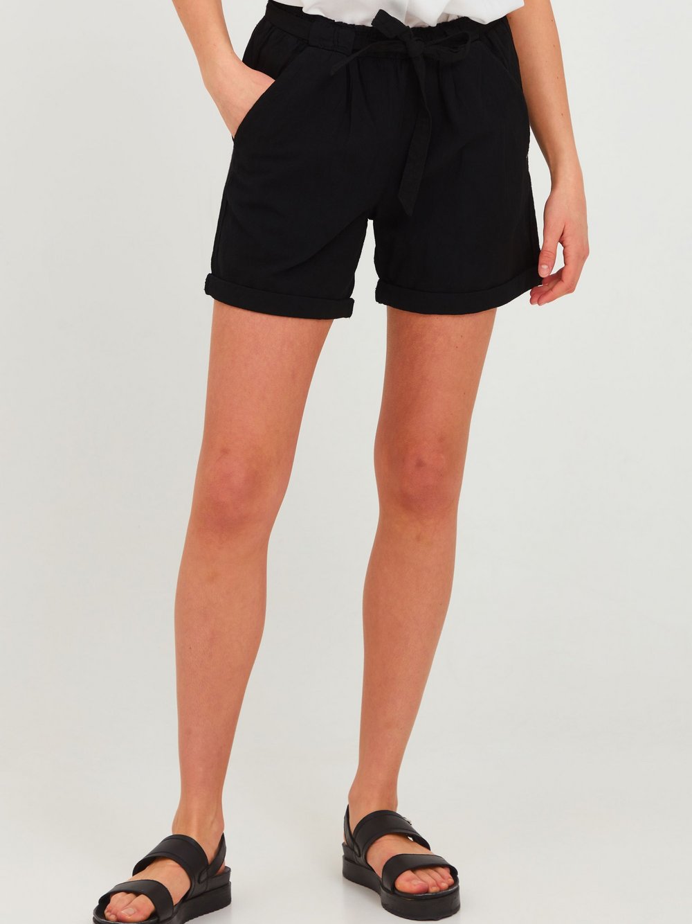 OXMO Chinoshorts Damen Baumwolle schwarz, S