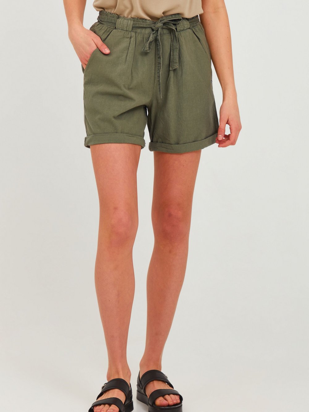 OXMO Chinoshorts Damen Baumwolle grün, L