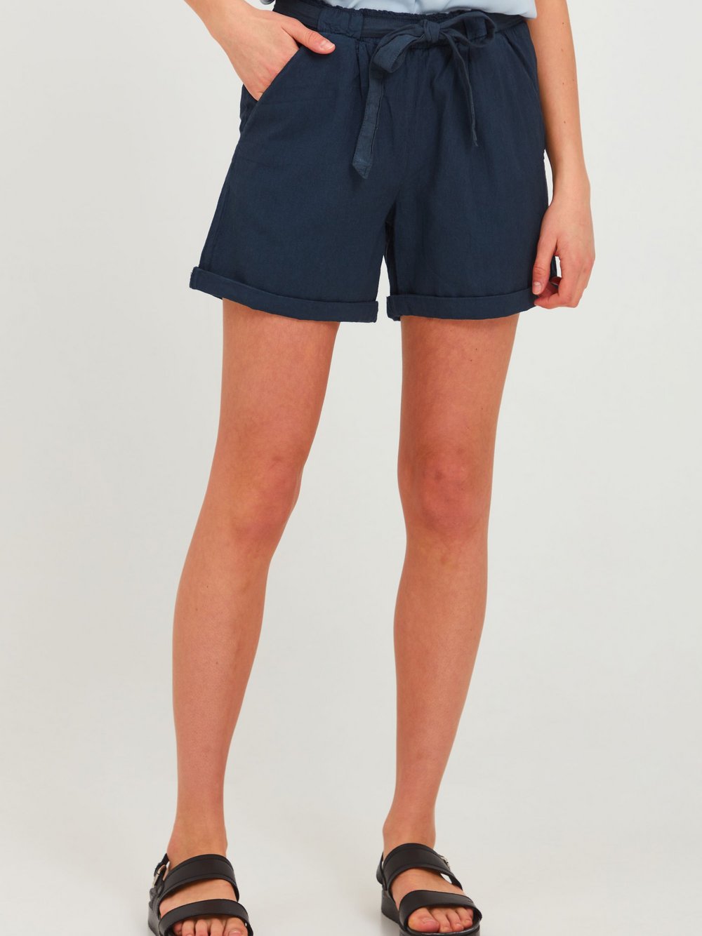 OXMO Chinoshorts Damen Baumwolle blau, L