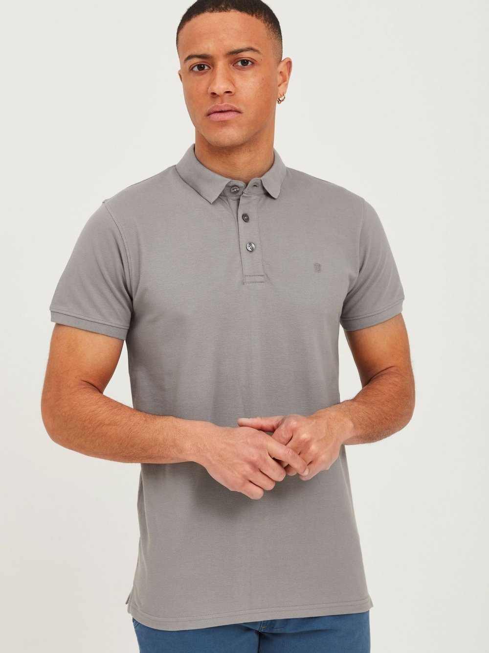 Indicode Poloshirt Herren Baumwolle grau, M