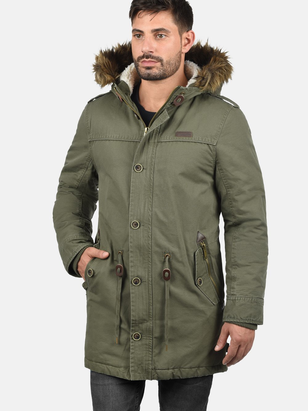 Indicode Parka Herren Baumwolle grün, XXL