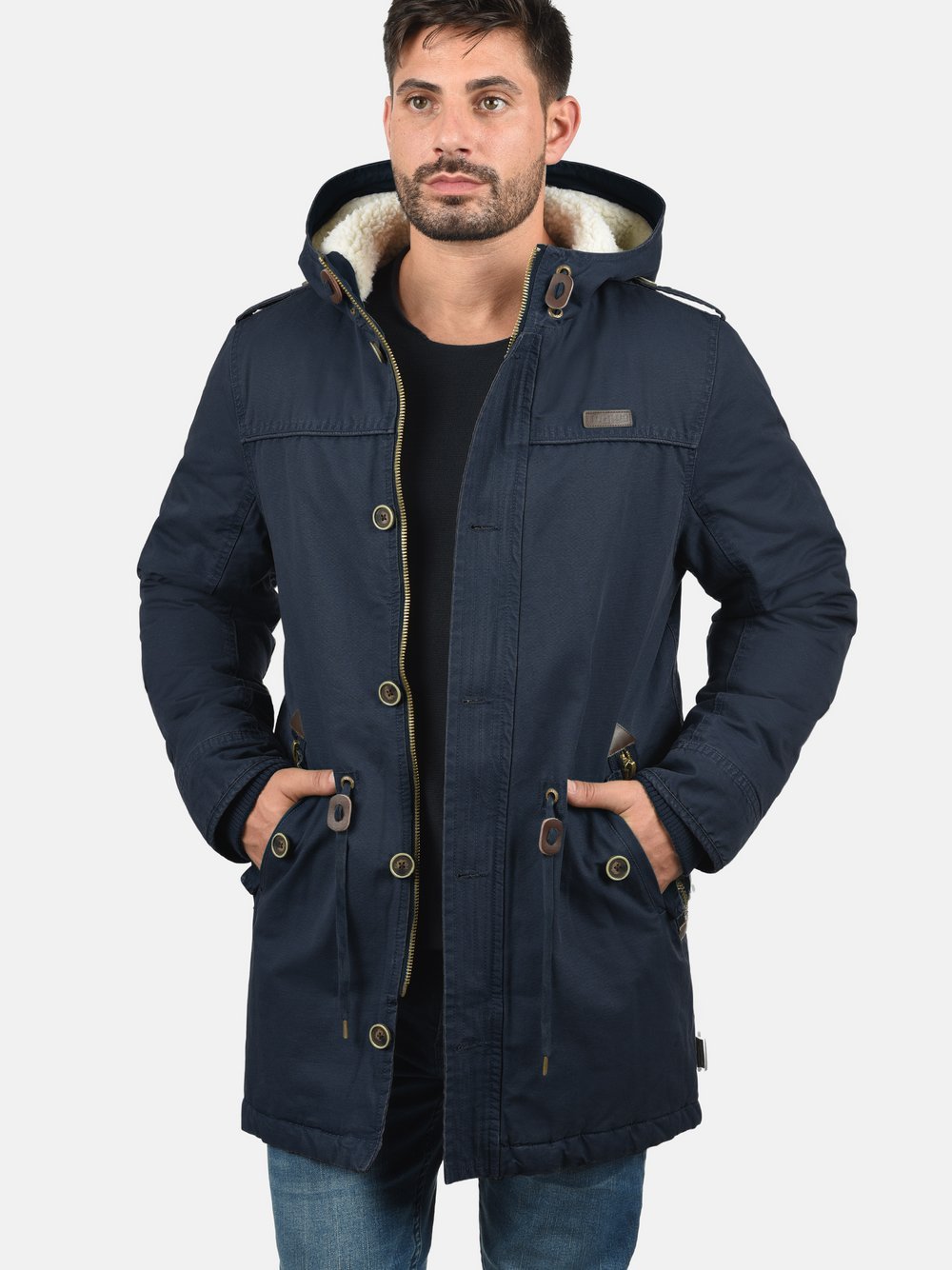 Indicode Parka Herren Baumwolle blau, L