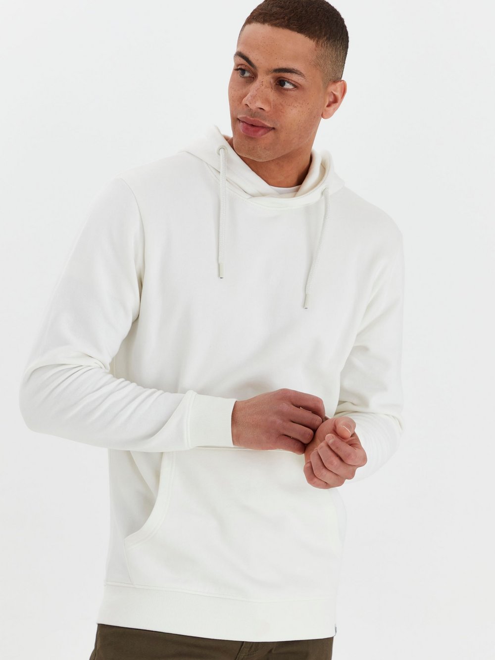 Indicode Hoodie Herren Baumwolle weiß, L