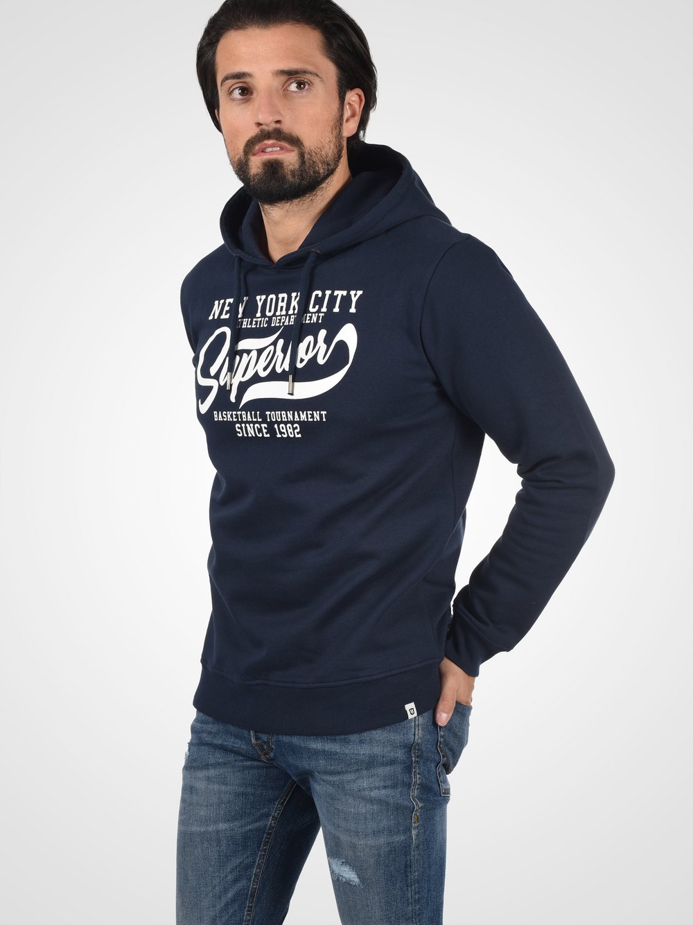 Indicode Hoodie Herren blau bedruckt, L