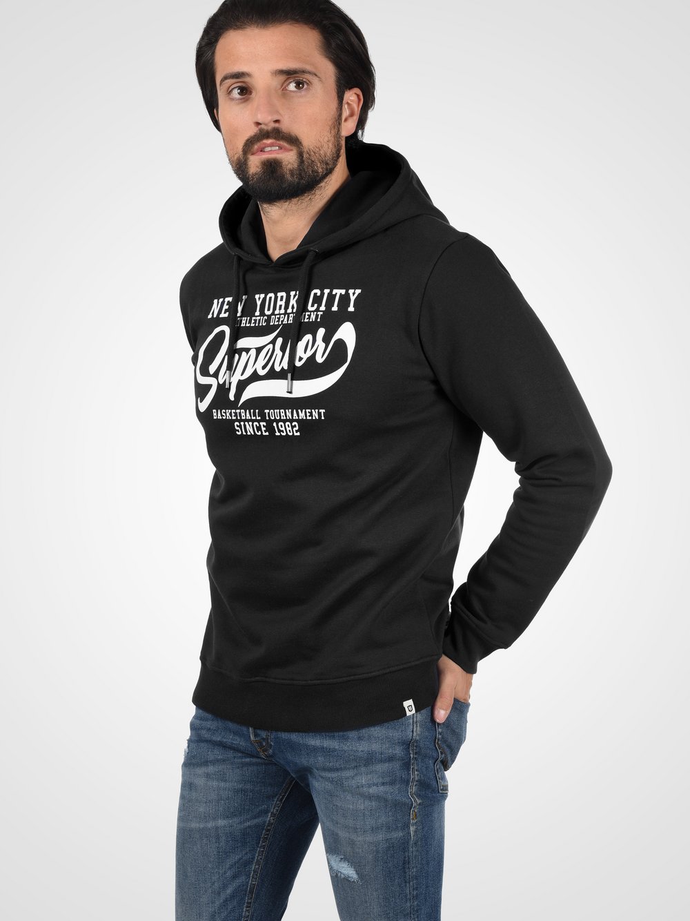 Indicode Hoodie Herren schwarz bedruckt, XL