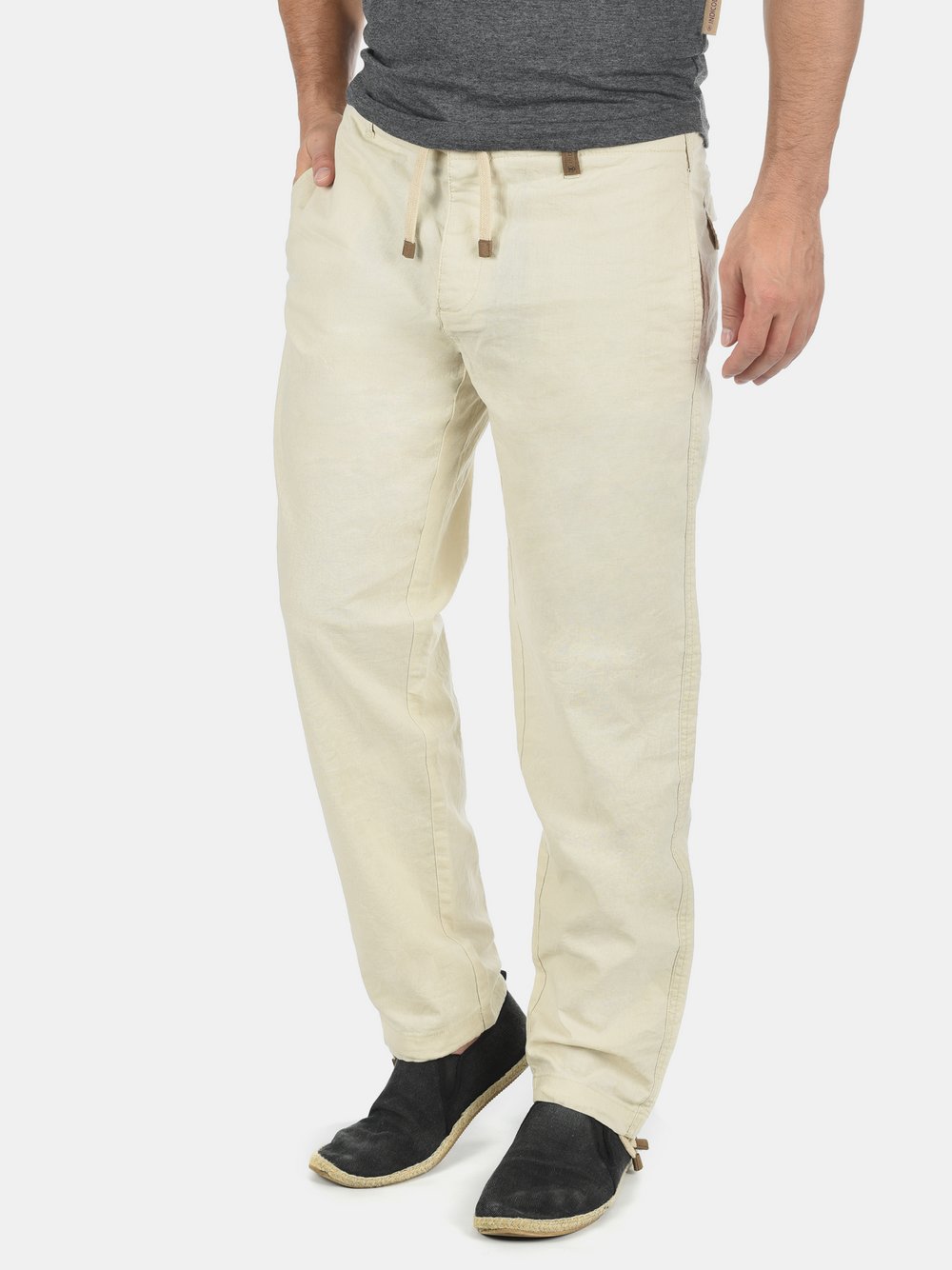 Indicode Leinenhose Herren Baumwolle beige, XL