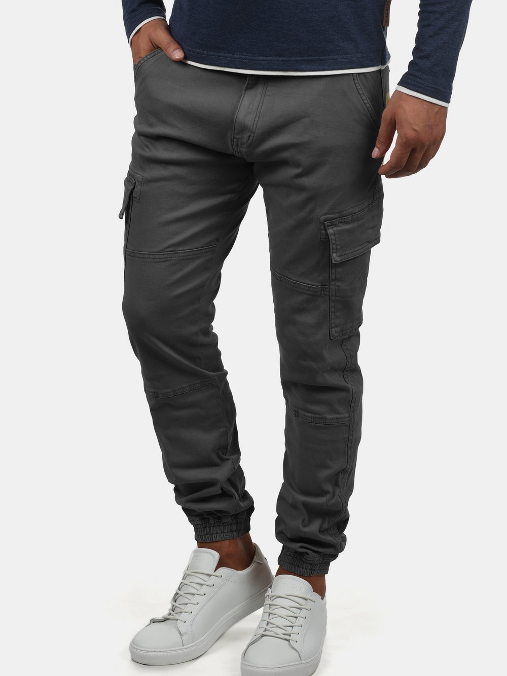 Indicode Cargohose Herren Baumwolle grau, XL