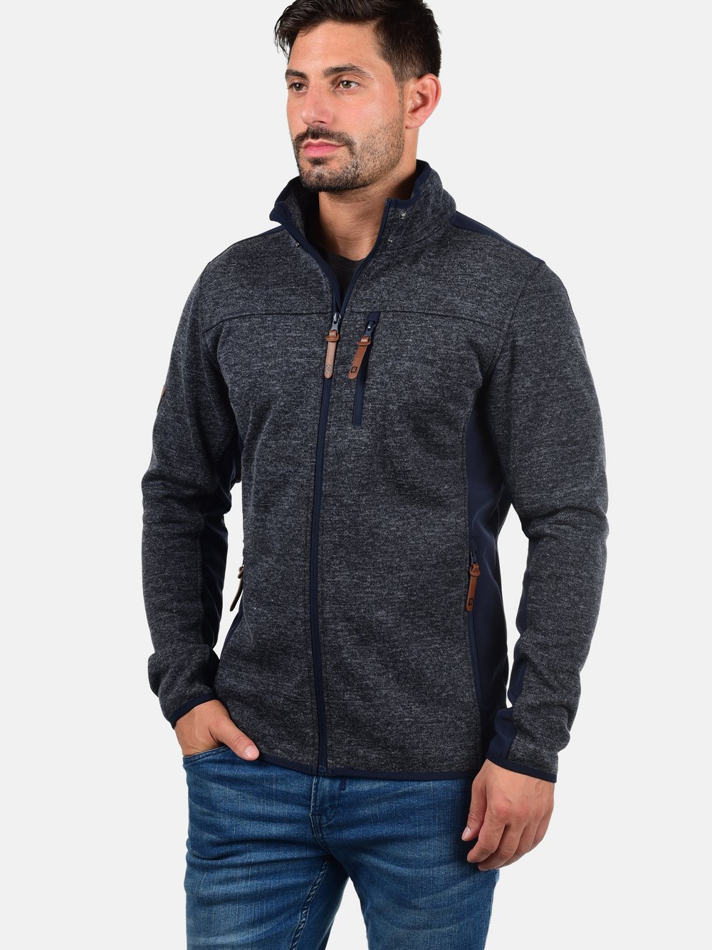 Indicode Softshelljacke Herren blau gemustert, L