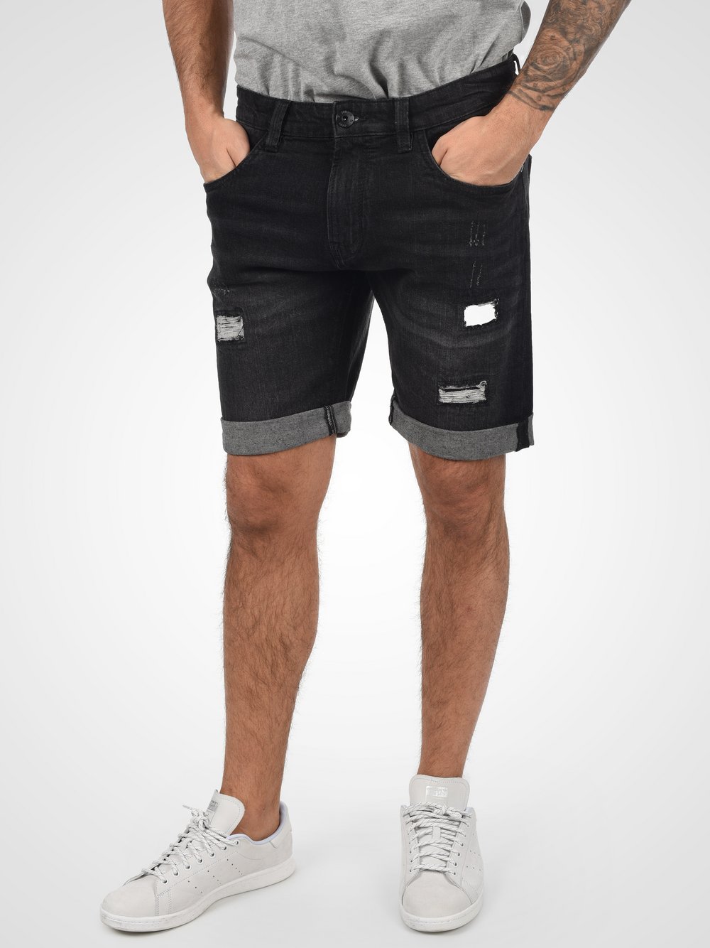 Indicode Jeansshorts Herren Baumwolle schwarz, M