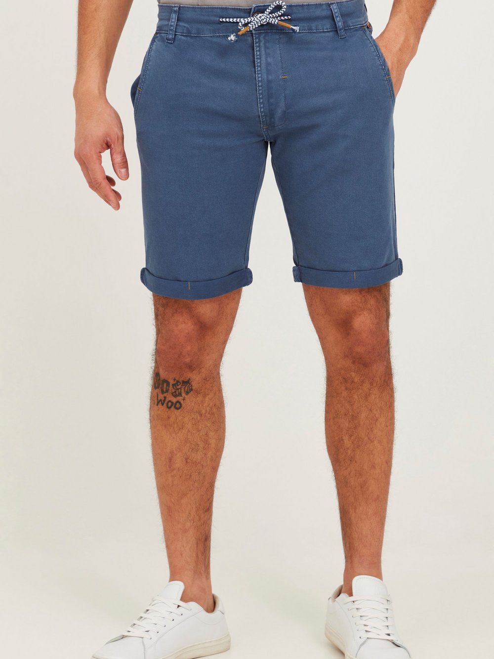 Indicode Chinoshorts Herren Baumwolle blau, XXL