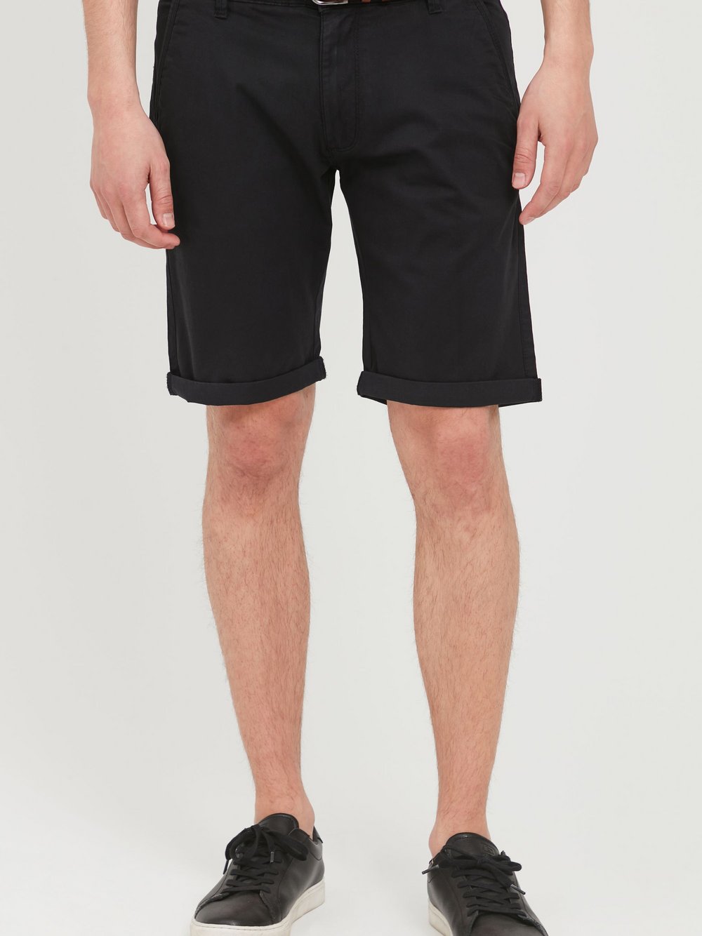 Indicode Chinoshorts Herren Baumwolle schwarz gemustert, S