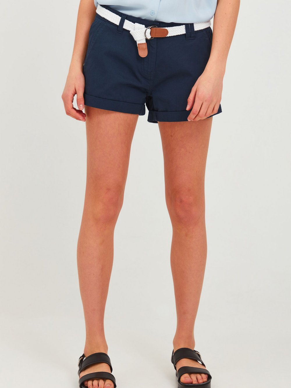 OXMO Chinoshorts Damen Baumwolle blau, 40