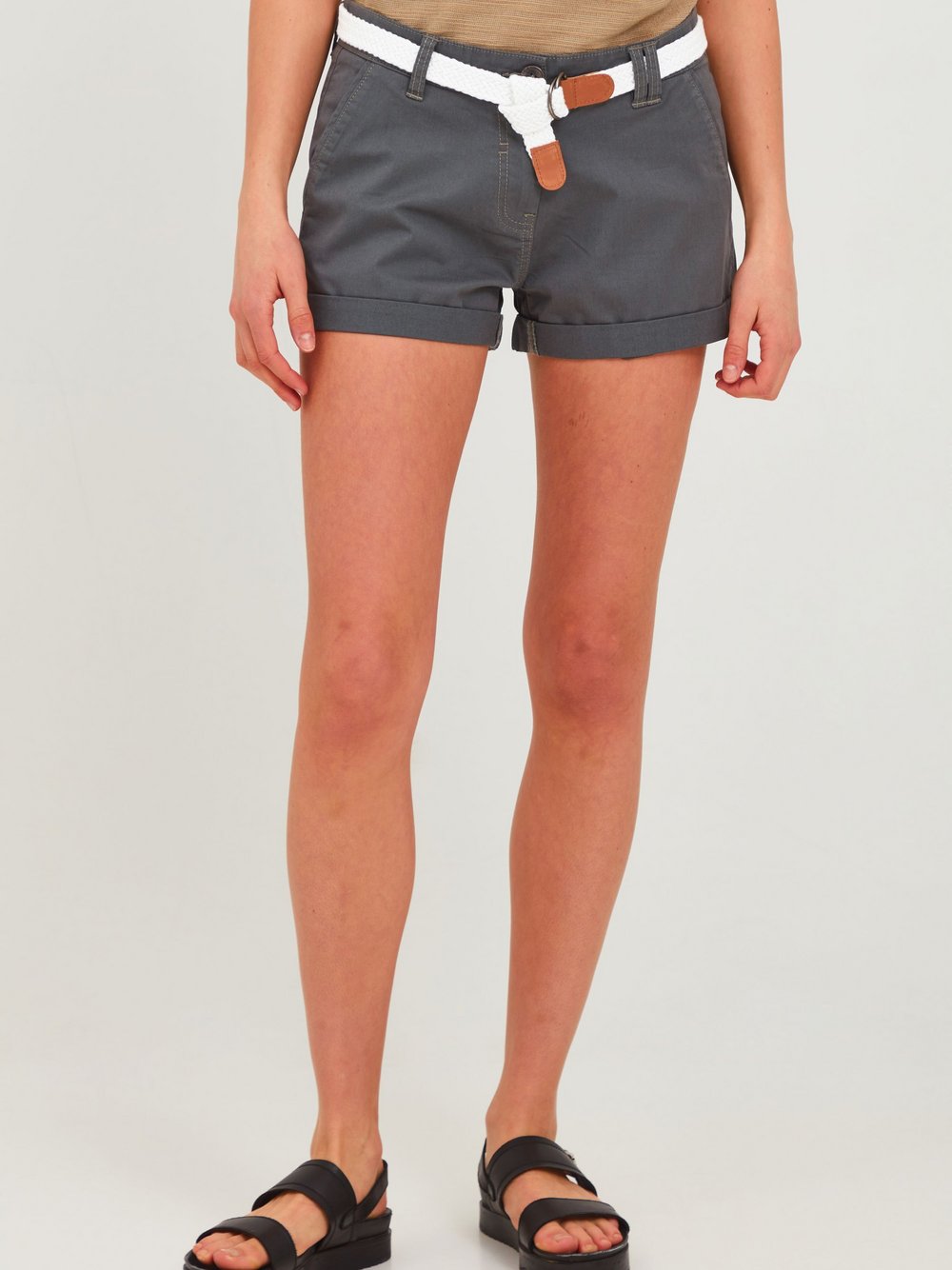 OXMO Chinoshorts Damen Baumwolle grau, 38