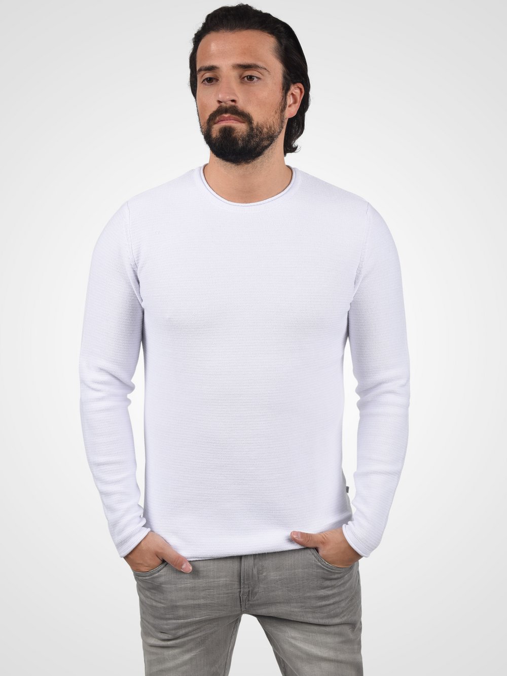 CASUAL FRIDAY Strickpullover Herren Baumwolle weiß, XXL