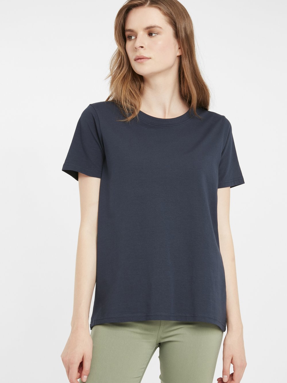 fransa T-Shirt Damen Baumwolle blau, XS