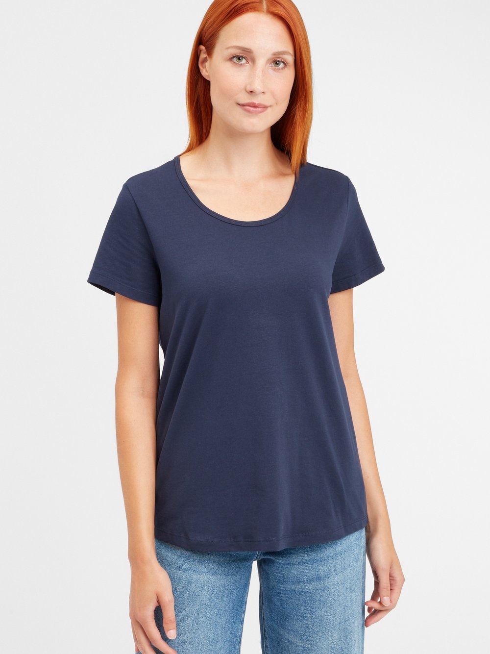 fransa T-Shirt Damen Baumwolle blau, XS