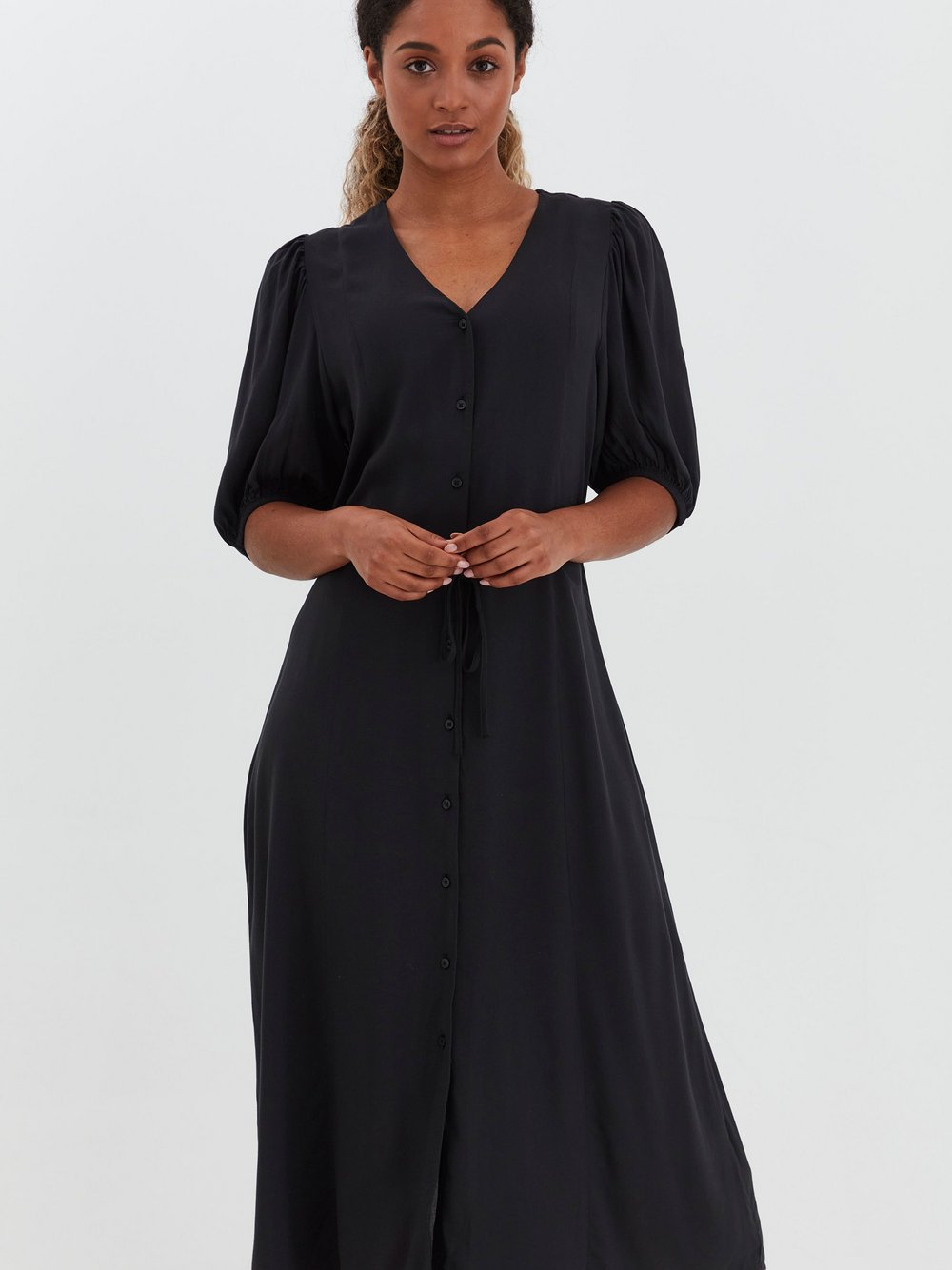 B.Young Druckkleid Damen Viskose schwarz, 34