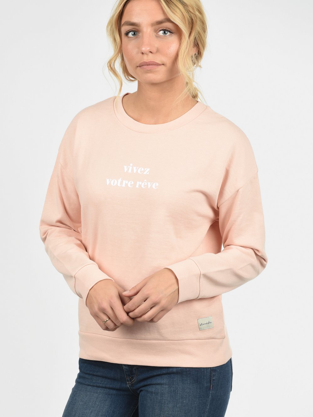 BlendShe Sweatshirt Damen Baumwolle rosa, XL