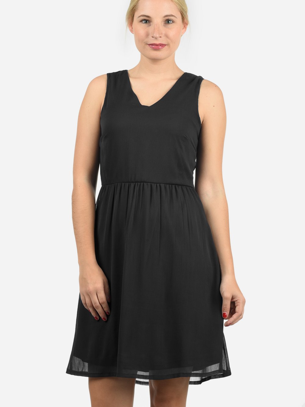 BlendShe Chiffonkleid Damen schwarz gemustert, M