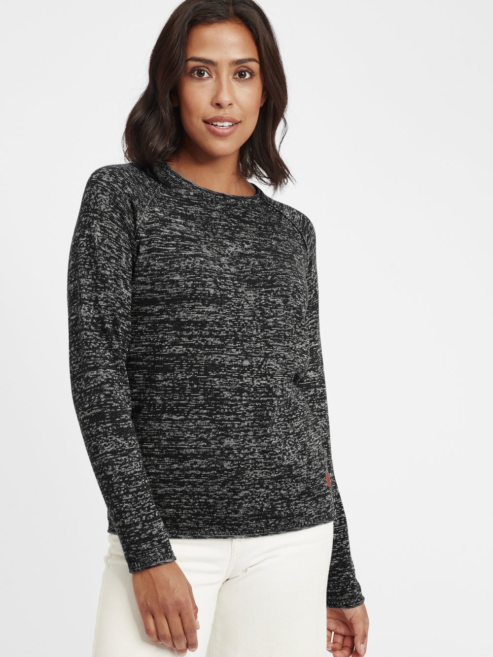 OXMO Strickpullover Damen Baumwolle schwarz, M