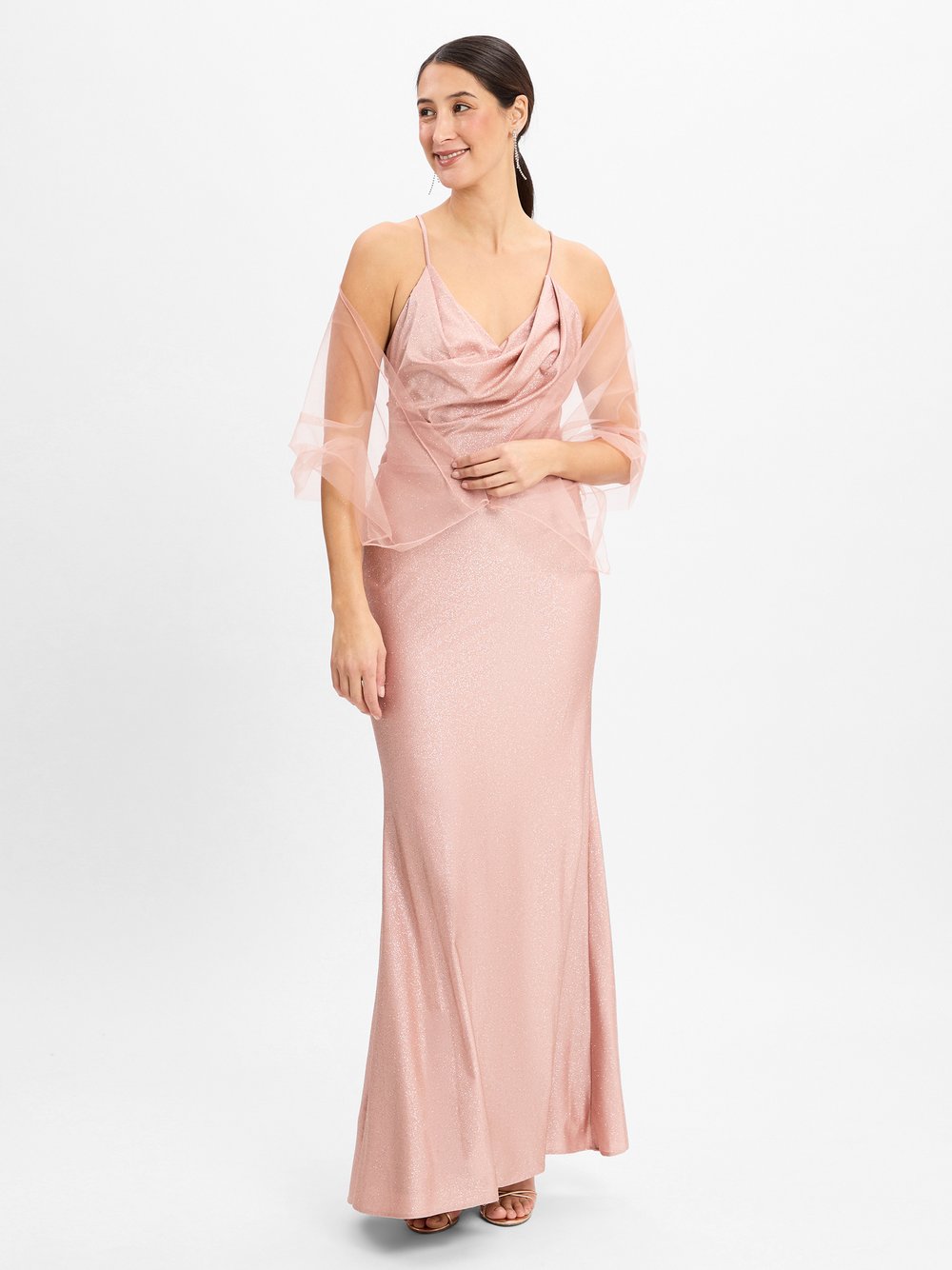 Unique Abendkleid mit Stola Damen rosa, 40