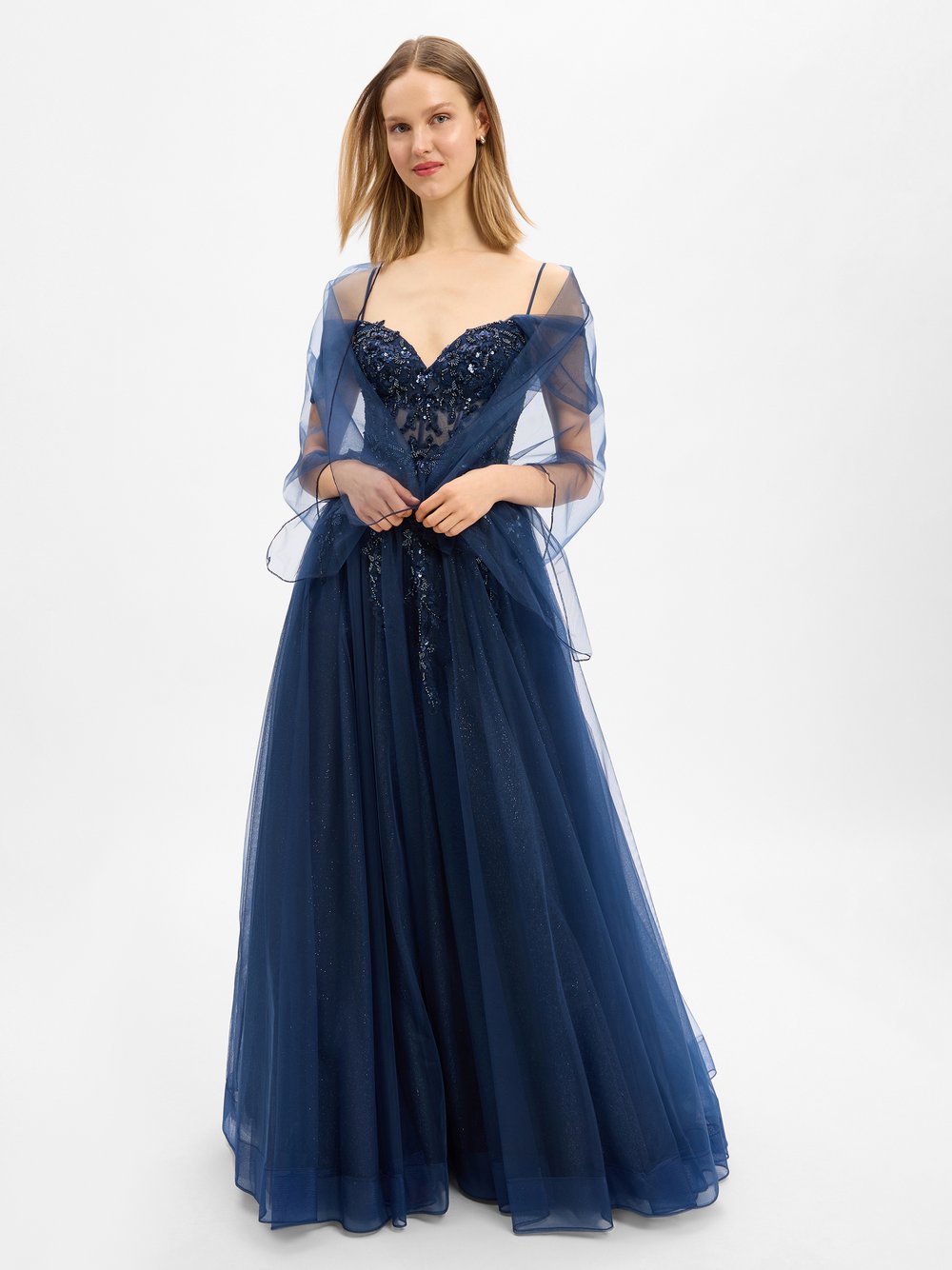 Unique Abendkleid Damen blau, 32