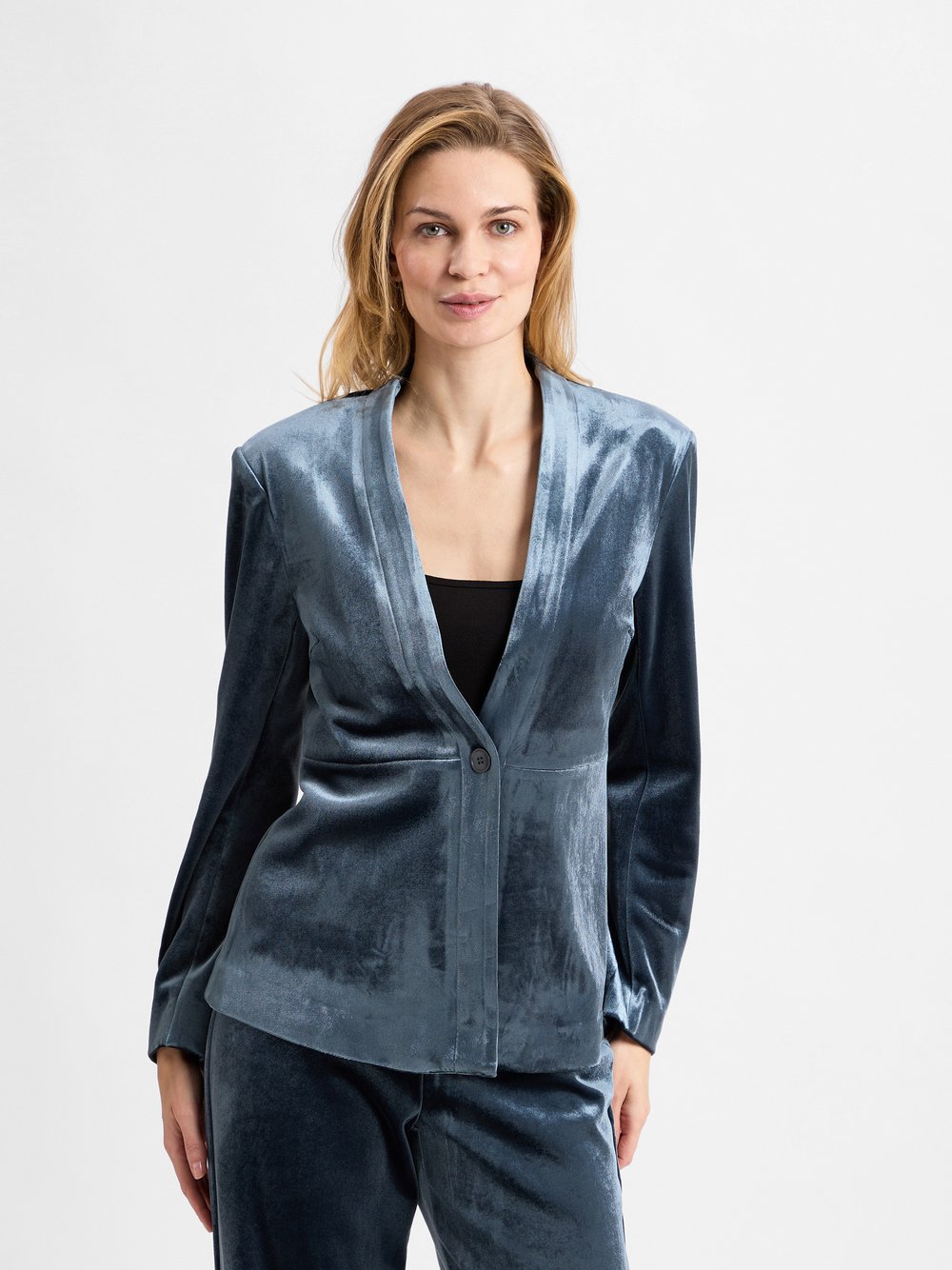 mbyM Samt-Blazer Damen blau, XS